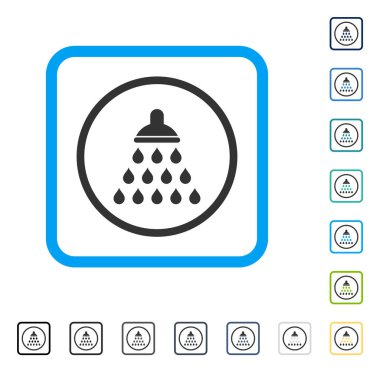 Duş vektör simge çerçeveli