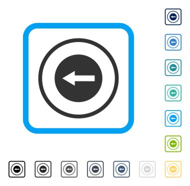 Vektör simge sol yönlü ok çerçeveli