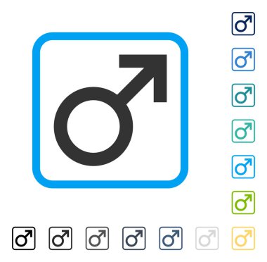 Erkek simge vektör simge çerçeveli