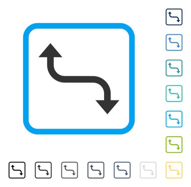 Bend ok çerçeveli vektör simgesi karşısında