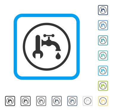 Sıhhi tesisat çerçeveli vektör simgesi