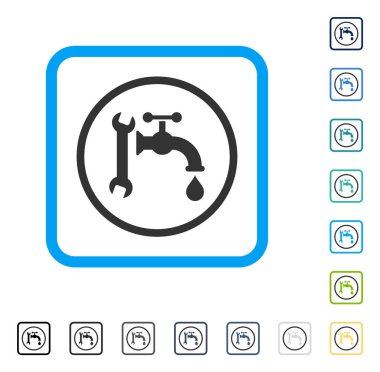 Sıhhi tesisat çerçeveli vektör simgesi
