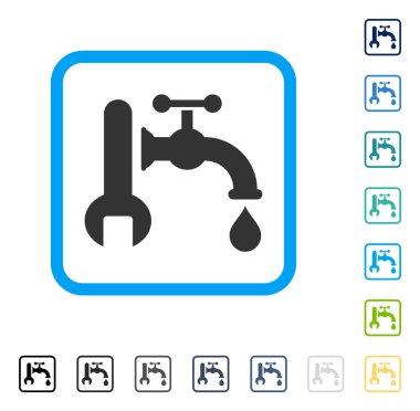 Sıhhi tesisat çerçeveli vektör simgesi