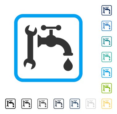 Sıhhi tesisat çerçeveli vektör simgesi