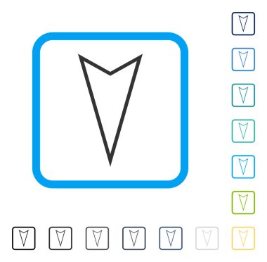 İşaretçi çerçeveli vektör simgesi aşağı