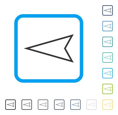 İşaretçi sol vektör simge çerçeveli