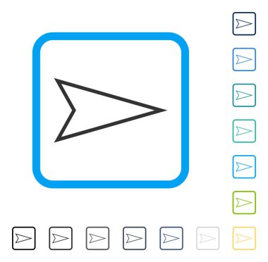 İşaretçiyi sağ vektör simge çerçeveli