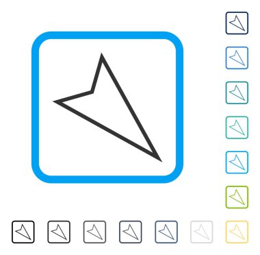 İşaretçi çerçeveli vektör simgesi aşağı