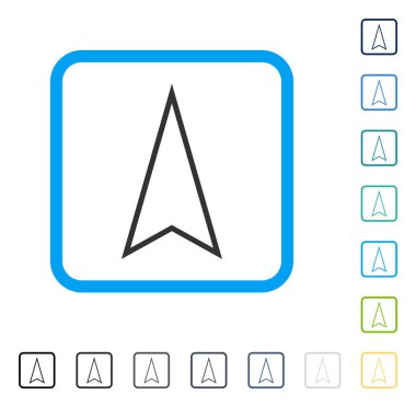 İşaretçi yukarı çerçeveli vektör simgesi