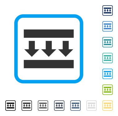 Basıncı aşağı çerçeveli vektör simgesi