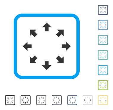 Radyal okları vektör simge çerçeveli