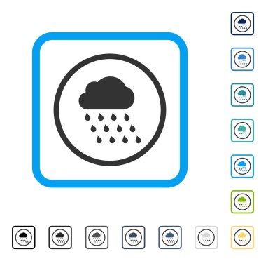 Yağmur bulutu vektör simge çerçeveli