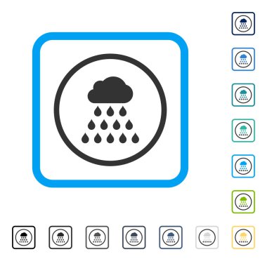 Yağmur bulutu vektör simge çerçeveli