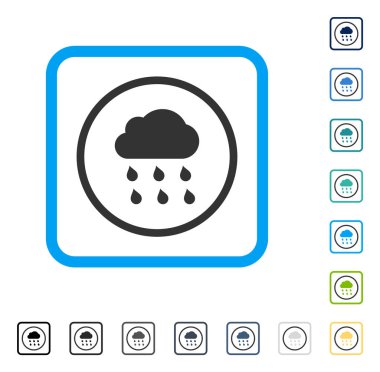 Yağmur bulutu vektör simge çerçeveli