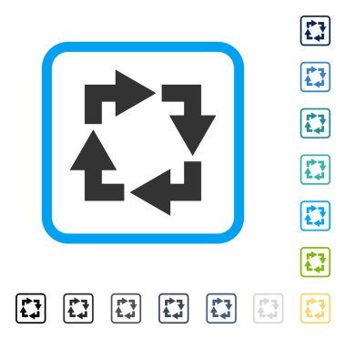 Geri dönüşüm çerçeveli vektör simgesi