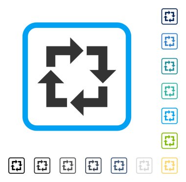 Geri dönüşüm çerçeveli vektör simgesi