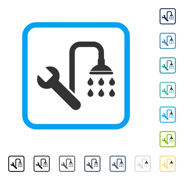 Sanitär gerahmte Vektorsymbole — Stockvektor