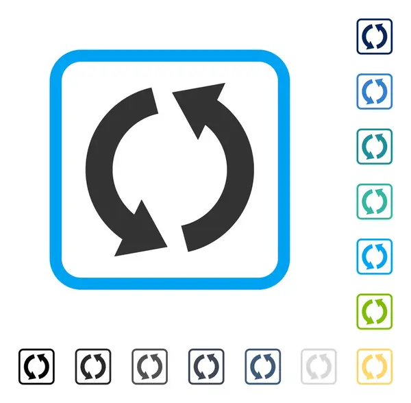 Ícone de vetor emoldurado de reciclagem — Vetor de Stock