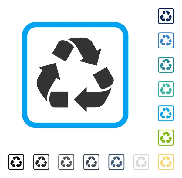 Recycle Framed Vector Icon — Stock Vector