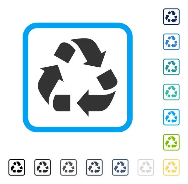 Reciclar icono vectorial enmarcado — Vector de stock