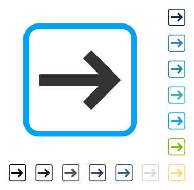Sağ ok vektör simge çerçeveli