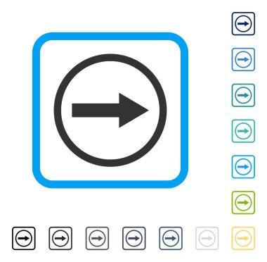 Vektör simgesi sağ yuvarlak ok çerçeveli