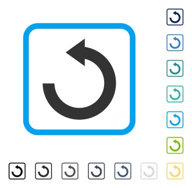 Sola Döndür vektör simge çerçeveli