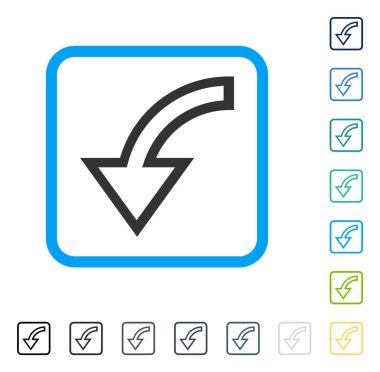 Sola Döndür vektör simge çerçeveli