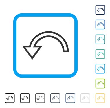 Sola Döndür vektör simge çerçeveli