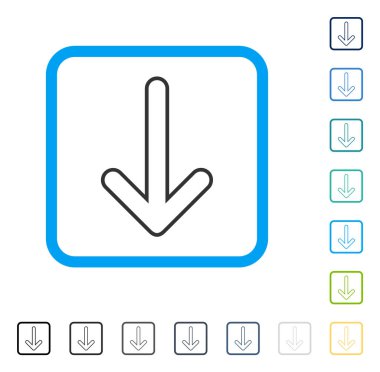 Çerçeveli vektör simgesi aşağı yönlü ok