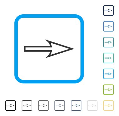 Vektör simge keskin ok sağ çerçeveli