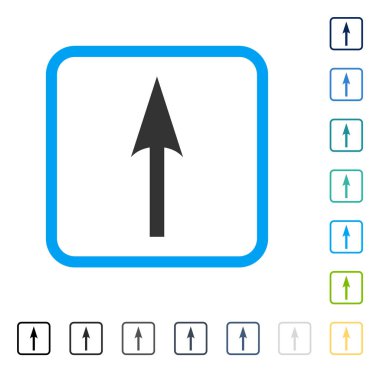 Çerçeveli vektör simge yukarı ok keskin
