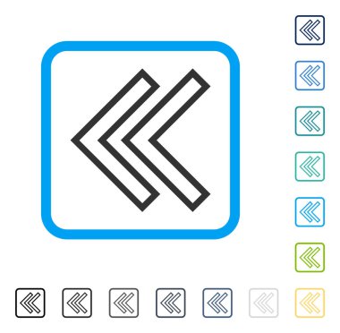 Sola kaydırma vektör simge çerçeveli