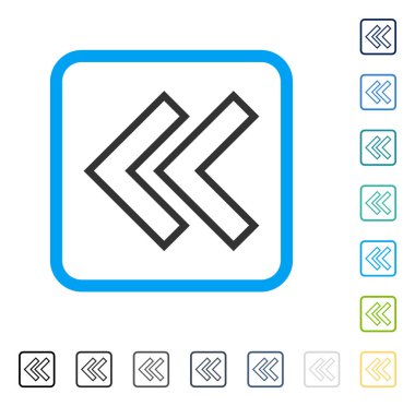 Sola kaydırma vektör simge çerçeveli