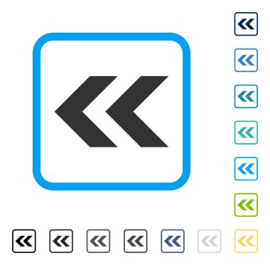 Sola kaydırma vektör simge çerçeveli