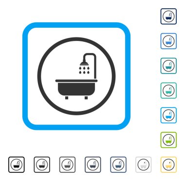 Duş Banyo vektör simge çerçeveli