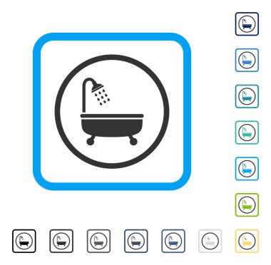 Duş Banyo vektör simge çerçeveli