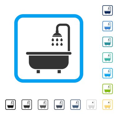 Duş Banyo vektör simge çerçeveli