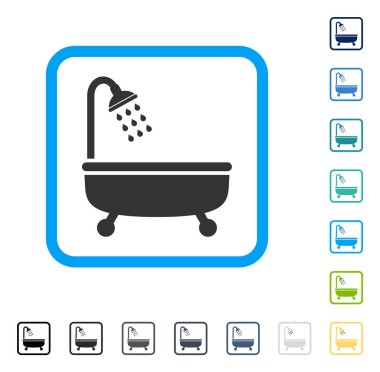 Duş Banyo vektör simge çerçeveli