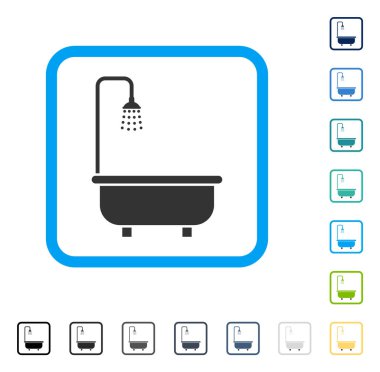 Duş Banyo vektör simge çerçeveli