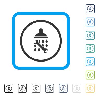 Duş sıhhi tesisat vektör simge çerçeveli