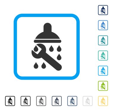 Duş sıhhi tesisat vektör simge çerçeveli