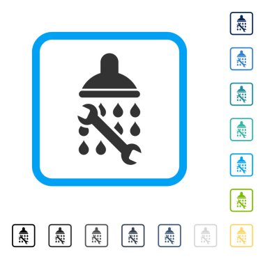 Duş sıhhi tesisat vektör simge çerçeveli