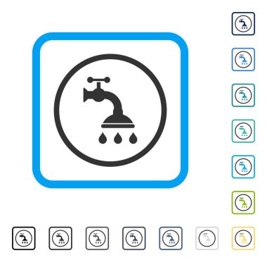 Duş musluk çerçeveli vektör simgesi