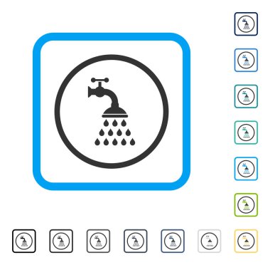 Duş musluk çerçeveli vektör simgesi