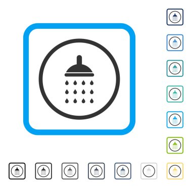 Duş vektör simge çerçeveli