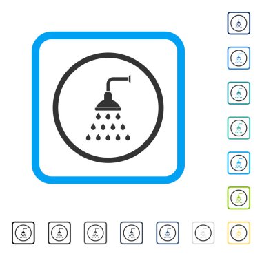 Duş vektör simge çerçeveli