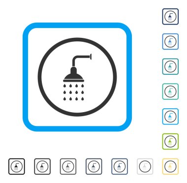 Duş vektör simge çerçeveli