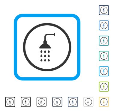 Duş vektör simge çerçeveli