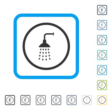 Duş vektör simge çerçeveli